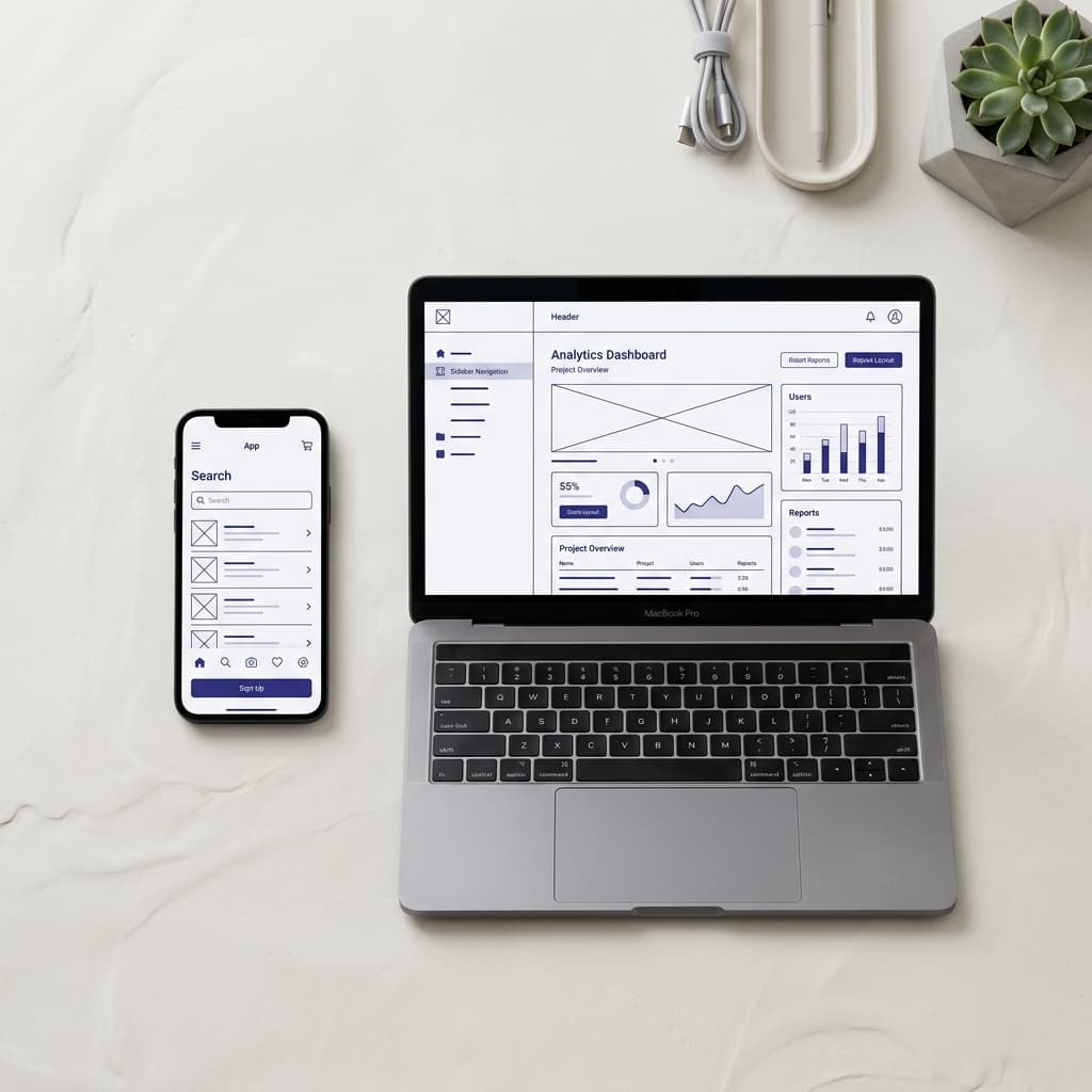 Custom Web and Mobile Apps illustration
