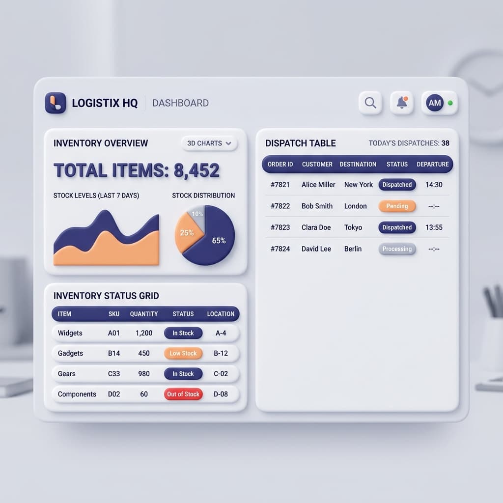 Atharva Enterprises Custom cement dispatch dashboard screenshot